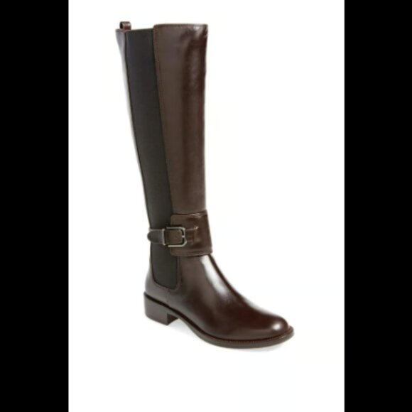 VIA SPIGA BUFU T.MORO Brown TALL Knee-Hi Riding Boots Leather Shoes 9.5 NWT - Picture 5 of 11